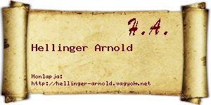 Hellinger Arnold névjegykártya